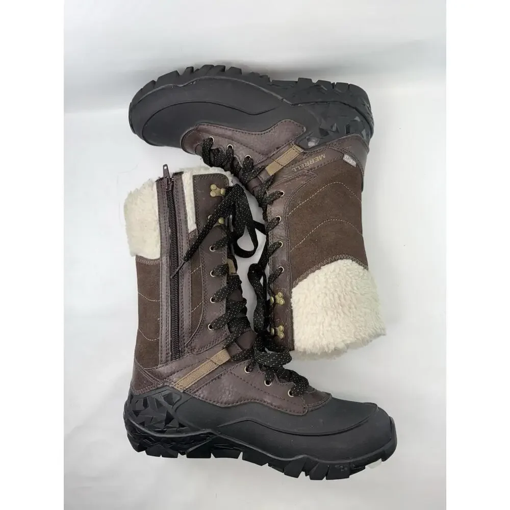 Merrell Aurora Tall Espresso Brown US 7 EU 37.5 Waterproof Winter Snow Boots - Picture 7 of 9